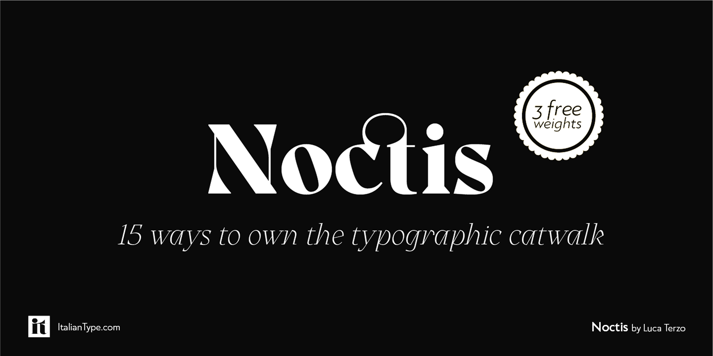 Ejemplo de fuente Noctis Texturae Thin